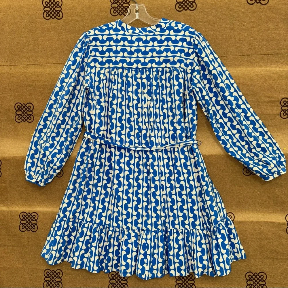 Zara Blue/White Geometric Belted Mini Dress Size XS
Excellent Condition - Picture 11 of 16